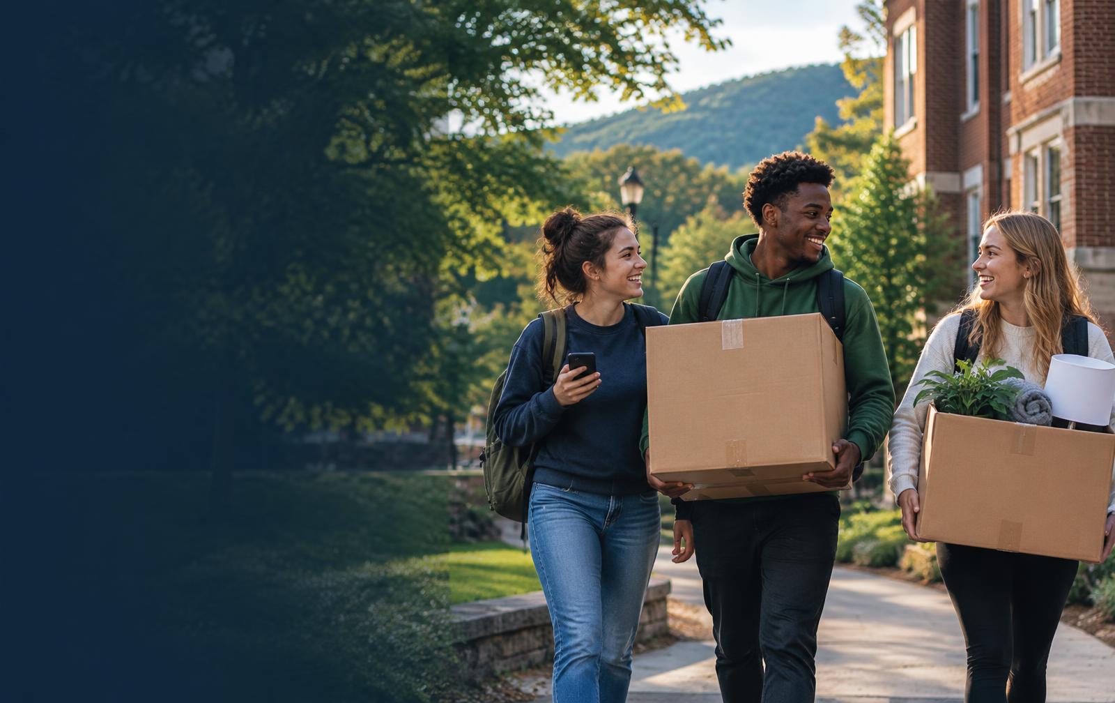 WVU students helping with a campus move